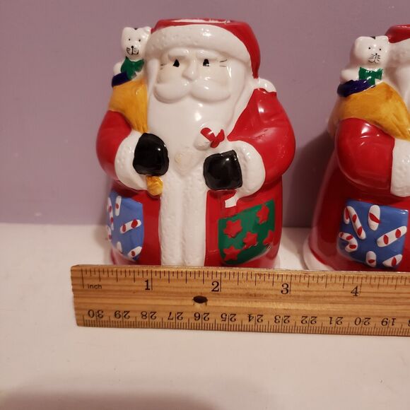 Cookk's Bazaar Vintage Set of Santa Candle Holders  Christmas In Box - Picture 12 of 12
